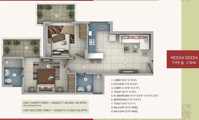 Riddhi Siddhi-Affordable Housingfloor plan